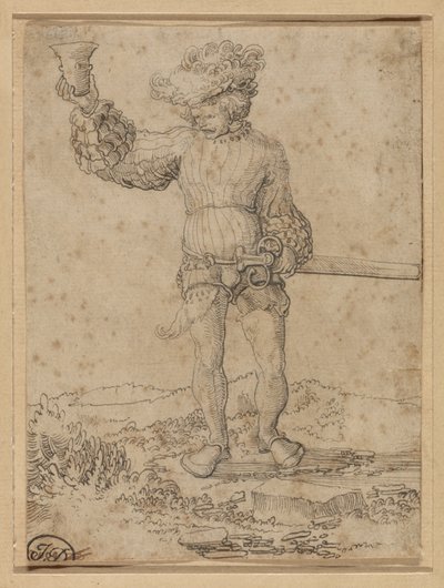 Mercenary Soldier in a Landscape by Circle of Wolf Huber