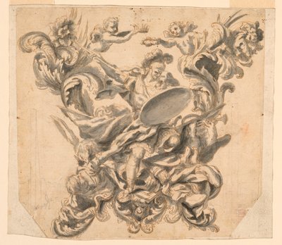 Design for the Rear of a Carriage with Valor Victorious over Vice and Arrogance by Ciro Ferri