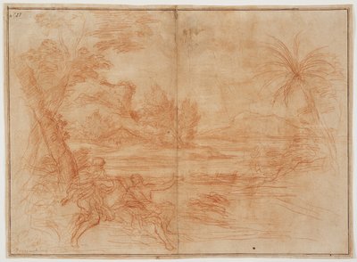 Saint John the Baptist Revealing Christ to Saints Peter and Andrew; Pagan Sacrifice by Ciro Ferri