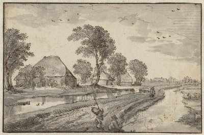 Road Between Watercourses in a Polder Landscape by Claes Jansz. Visscher (II)