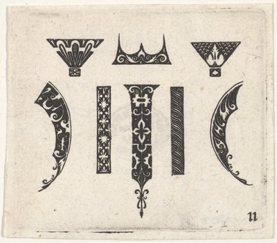 Blackwork Print with Eight Motifs by Claes Jansz Visscher