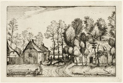 Landscape with Hewed Trees, plate seventeen after Pictures of Farms, Country Houses and Rustic Villages by Claes Jansz. Visscher II