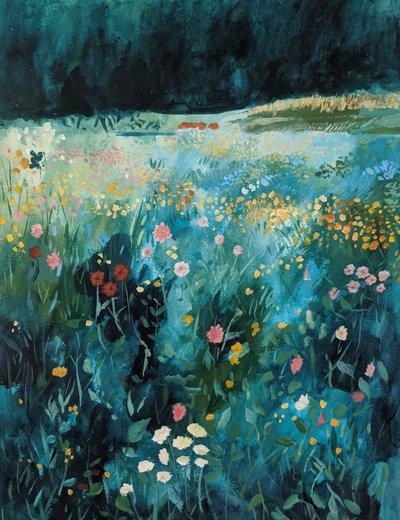 Vibrant Wildflower Meadow by Claire Whitehead