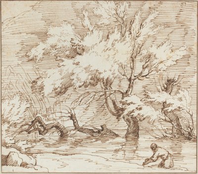 Trees Reflected in a Brook by Claude Joseph Vernet