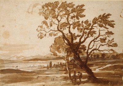 Landscape with Two Trees, c. 1638 by Claude Lorrain