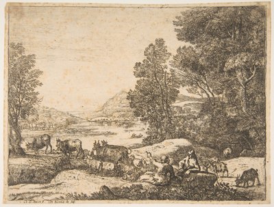 Shepherd and Shepherdess Conversing in a Landscape, ca. 1651 by Claude Lorrain