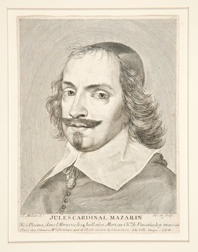 Cardinal Jules Mazarin (1602-1661) by Claude Mellan