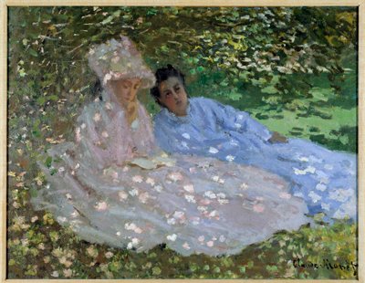 Mrs. Monet and a Friend in the Garden by Claude Monet