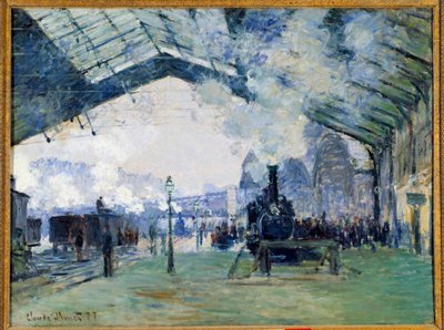 View of the Saint Lazare train station in Paris and the Normandy train by Claude Monet