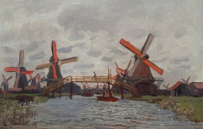Windmills in Westzijderveld near Zaandam. 1871 by Claude Monet