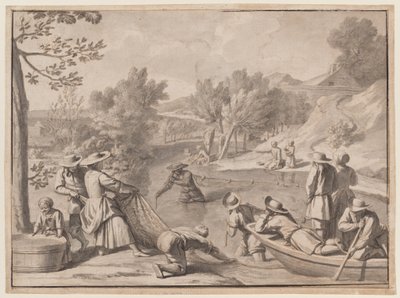 August: Fishing, c.1700 by Claude Simpol