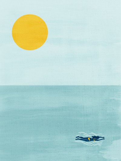 Ocean Sun Swimmer by Claudia Spano'
