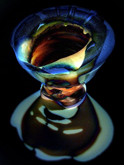 Colorful Abstract Glass Sculpture by Claudio Boczon