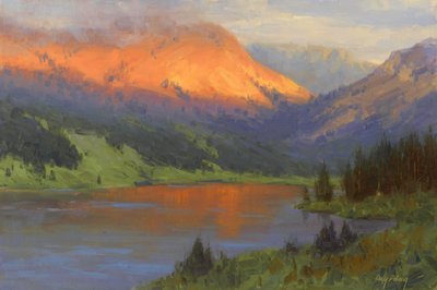 Golden Mountain Lake Glow by Cody DeLong