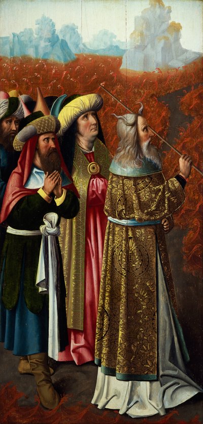 Moses parting waters of Red Sea, attributed to Colijn de Coter by Colijn de Coter