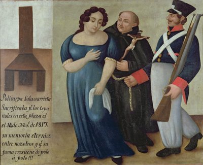 Policarpa Salavarrieta (La Pola) on her way to execution in Bogota on 14th November 1817 by Colombian School