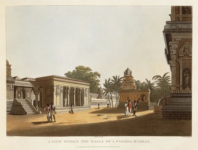 A View within the Walls of a Pagoda, Madras, from 