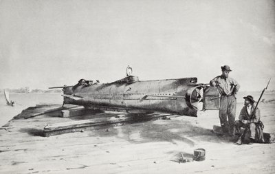 Confederate submarine, Hunley by Conrad Wise Chapman