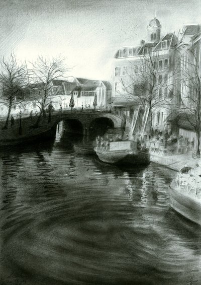 City Canal Drawing by Corné Akkers