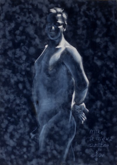 Dramatic Blue Male Figure by Corné Akkers