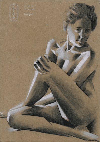 Dramatic Seated Figure by Corné Akkers