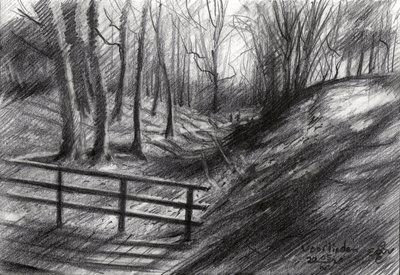 Forest Path Sketch by Corné Akkers