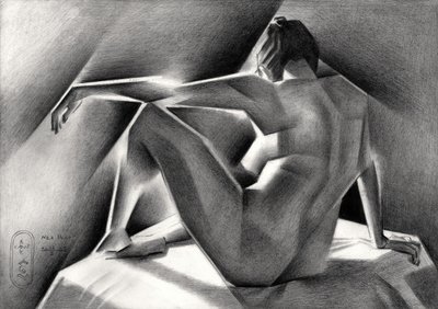 Geometric Nude Study by Corné Akkers