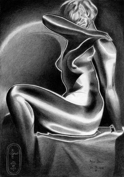 Glowing Art Deco Woman by Corné Akkers
