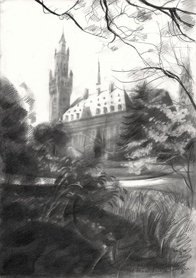 Gothic Castle Park View by Corné Akkers