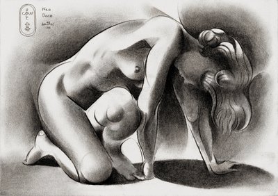 Graceful Kneeling Nude by Corné Akkers