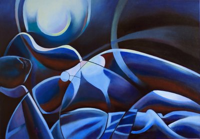 Moonlit Blue Figure by Corné Akkers