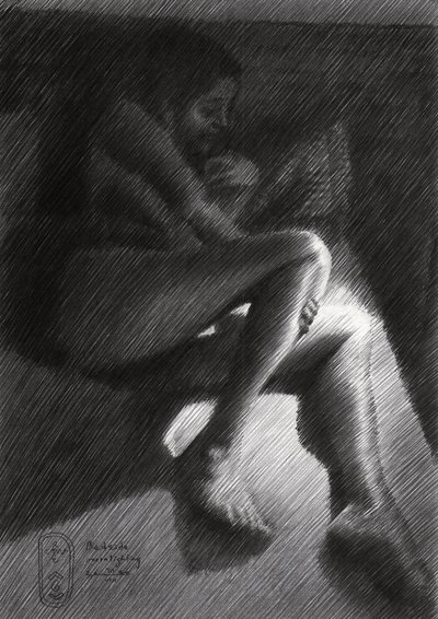 Pensive Nude Figure by Corné Akkers