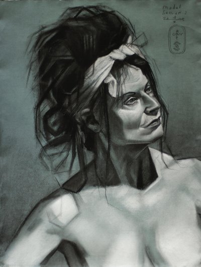 Pensive Woman Sketch by Corné Akkers