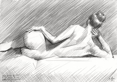 Reclining Nude Study by Corné Akkers
