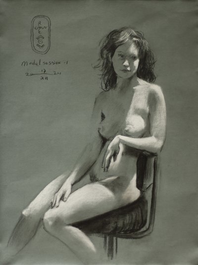 Seated Nude Study by Corné Akkers