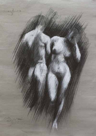Sensual Couple Sketch by Corné Akkers