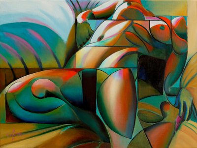 Vibrant Abstract Nude by Corné Akkers