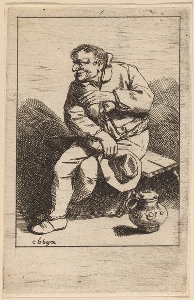 Sitting Man with His Hat in His Right Hand by Cornelis Pietersz Bega