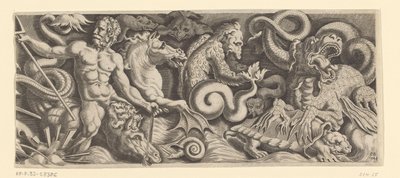 Frieze with the Triumph of Neptune, Right Plate by Cornelis Bos