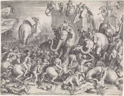 Battle of Zama Between Scipio and Hannibal by Cornelis Cort