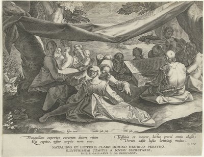 Musical Company with Man Behind Virginal by Cornelis Galle (I)