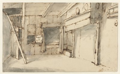 Empty Room with a Hearth by Cornelis Pietersz. Bega (attributed to)