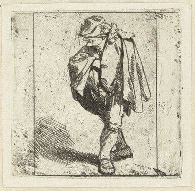 Standing Man with Right Hand on Chest in His Cloak by Cornelis Pietersz. Bega