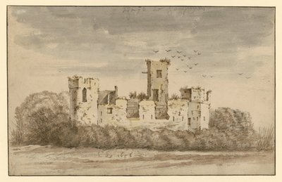 Castle Ruins Overgrown with Dense Bushes by Cornelis Saftleven