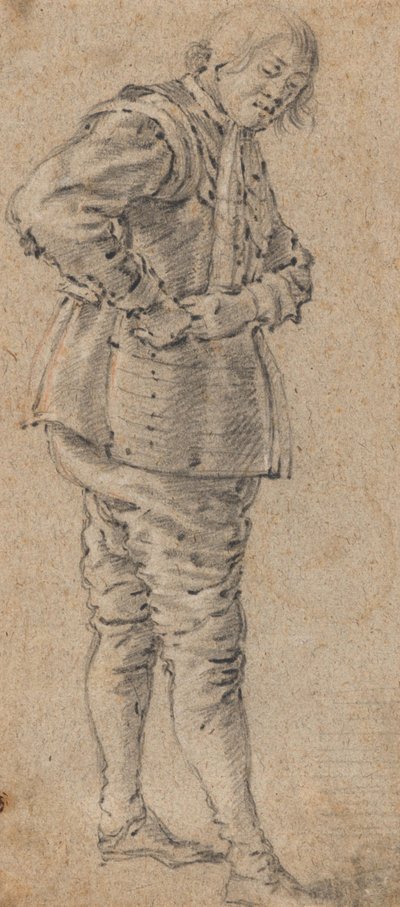 A Standing Man Putting on Armor by Cornelis Saftleven