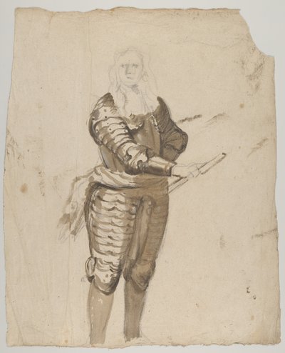 Study of a Standing Commander Holding a Staff, early 17th-mid 17th century by Cornelis Schut I