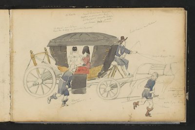 Two Women in a Carriage by Cornelis Springer