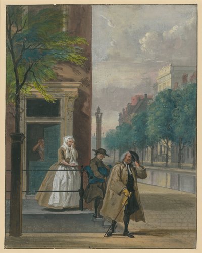 Scene from a Comedy ("The Exposed Hypocritical Virtue" by Lingelbach) by Cornelis Troost