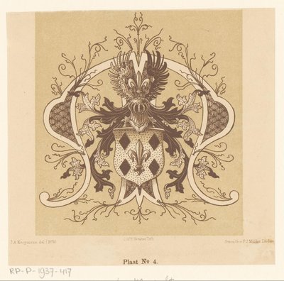 Heraldic Coat of Arms of the Van Mansvelt Family by Cornelis Willem Hendrik Verster van Wulverhorst