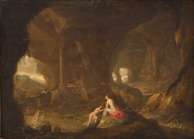 Bathing Nymphs in a Landscape by Cornelis van Poelenburch